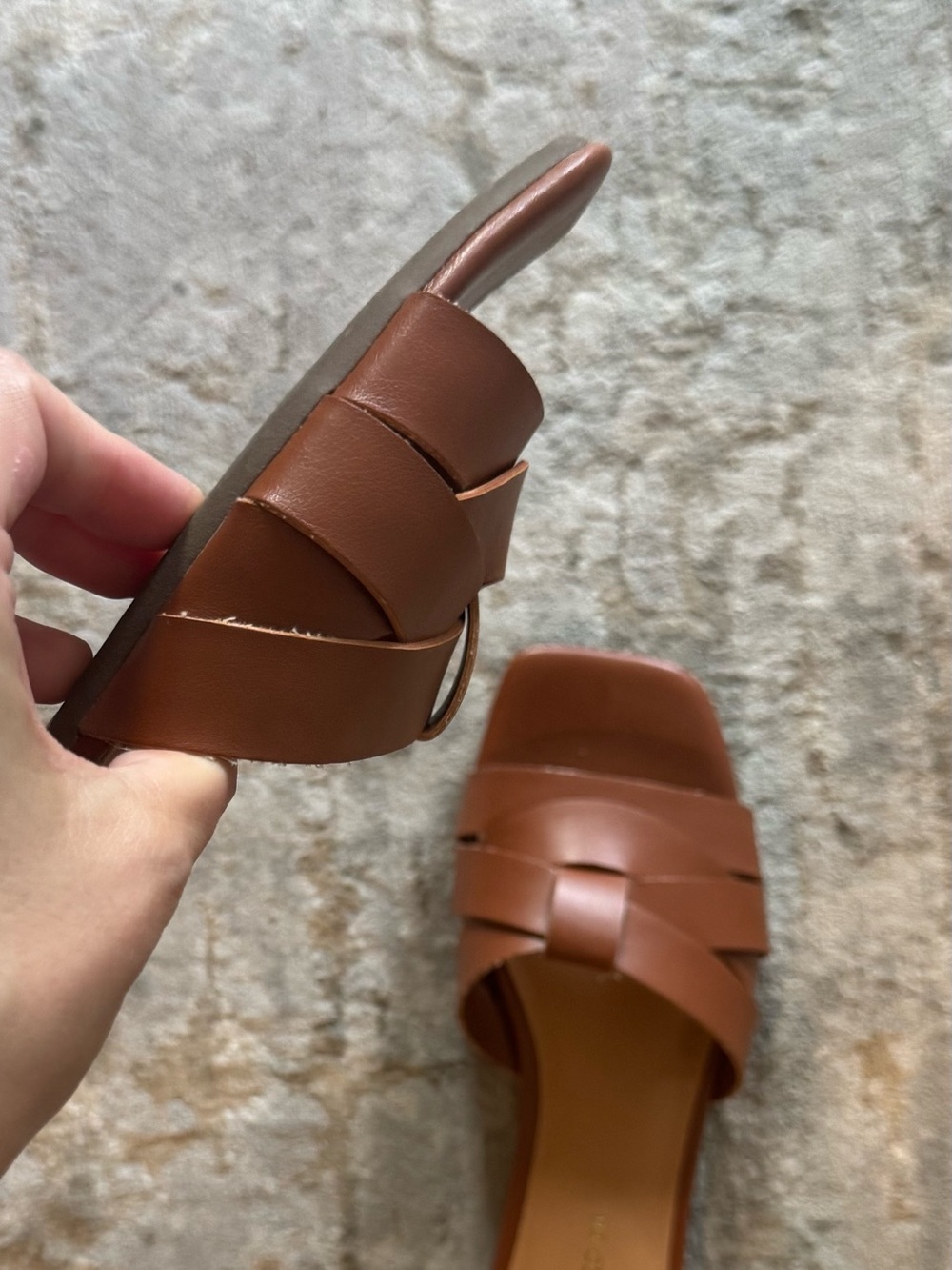 Old Money Style Women's Brown Slide Sandals - Picture 3 of 8